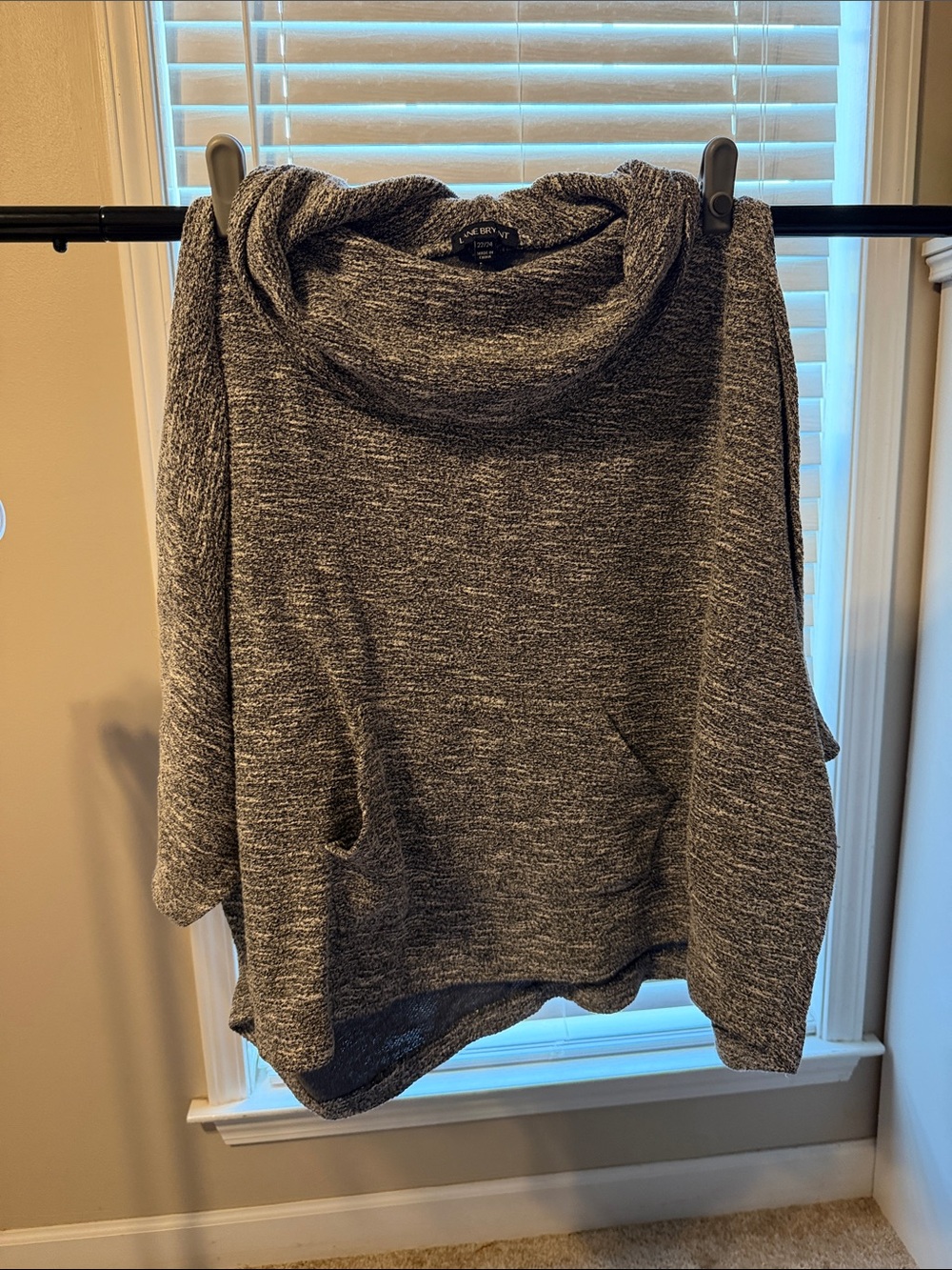Lane Bryant Heathered Gray Cowl Neck Sweater